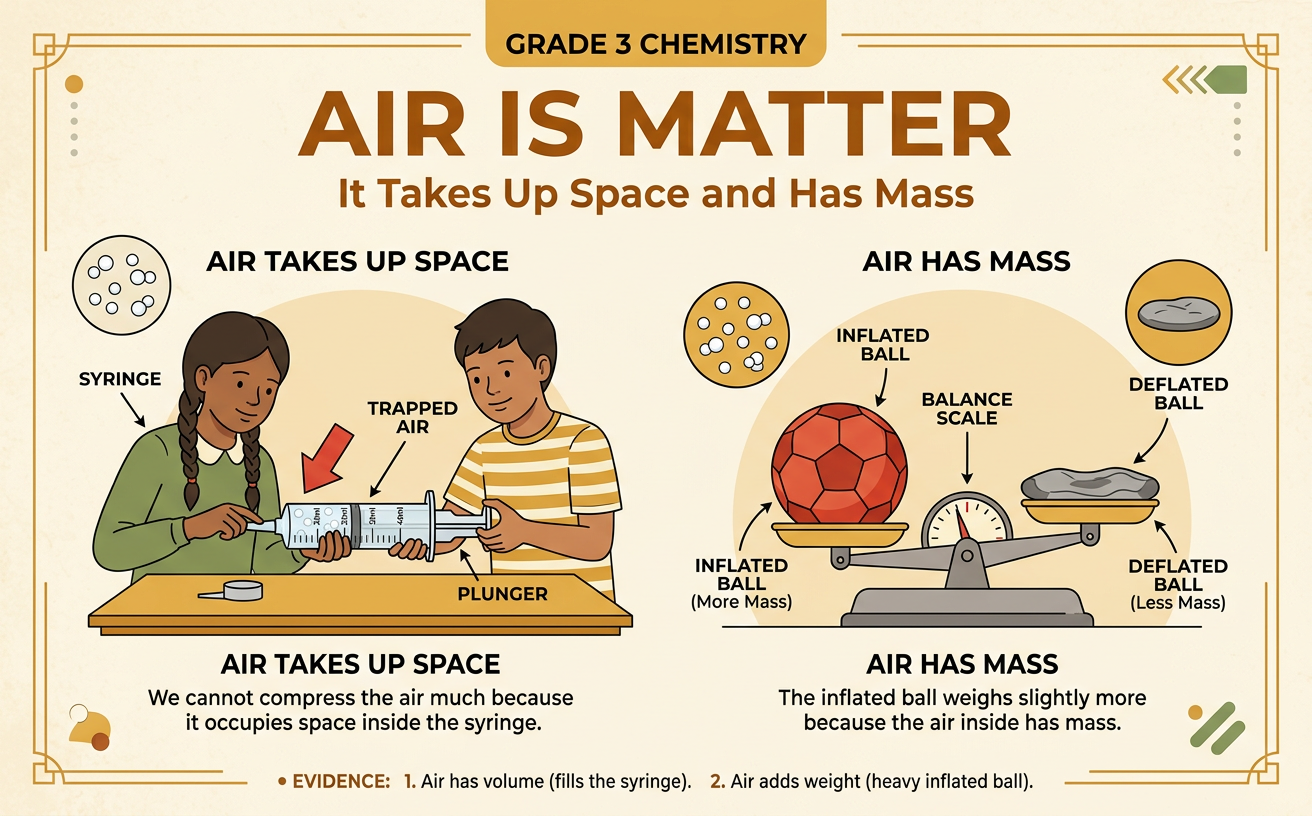 Air Is Matter: It Takes Up Space and Has Mass