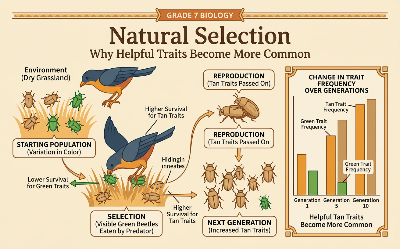 Natural Selection: Why Helpful Traits Become More Common