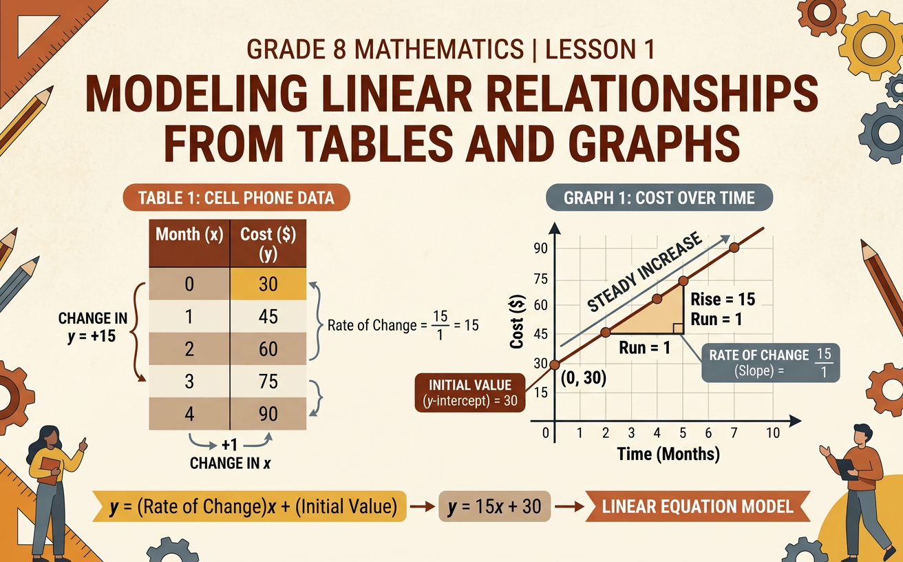 Modeling Linear Relationships from Tables and Graphs