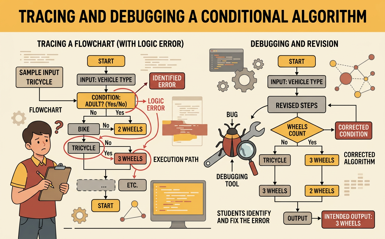 Tracing and Debugging a Conditional Algorithm