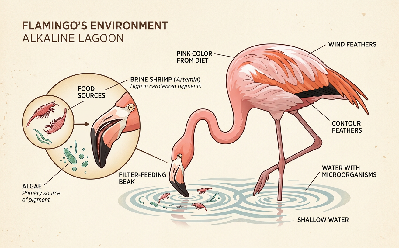 Food and Feathers: Why Flamingos Turn Pink