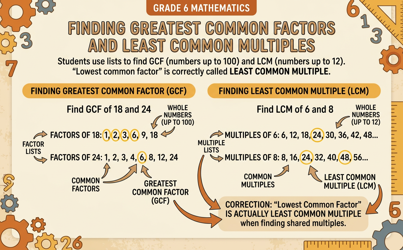 Finding Greatest Common Factors and Least Common Multiples