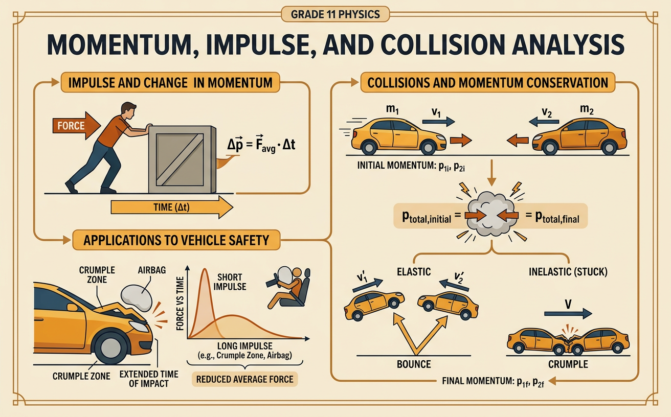 Momentum, Impulse, and Collision Analysis