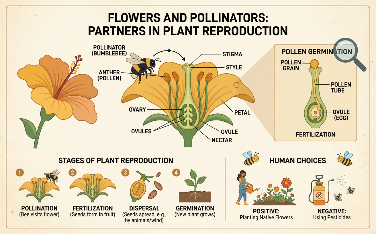 Flowers and Pollinators: Partners in Plant Reproduction