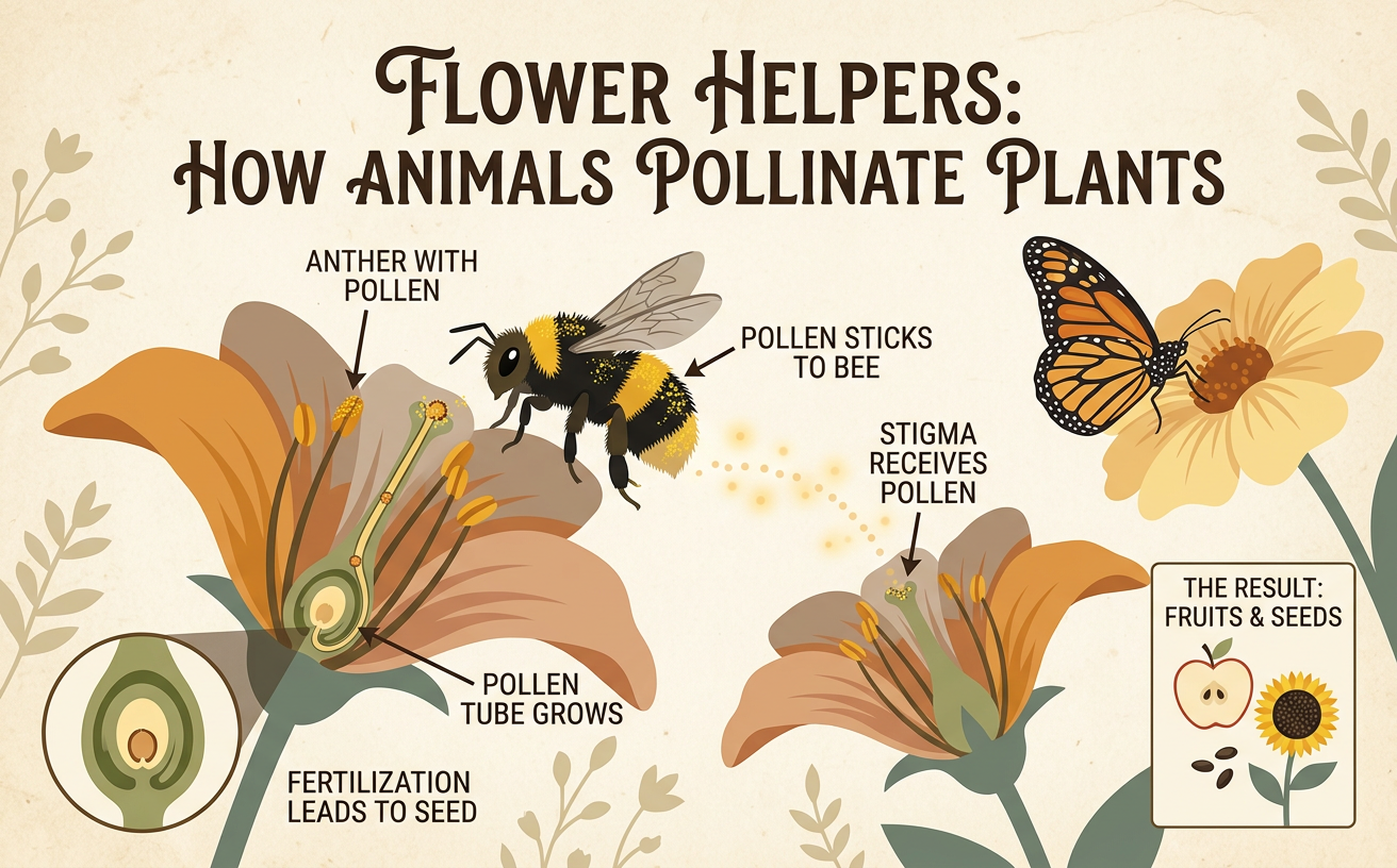 Flower Helpers: How Animals Pollinate Plants