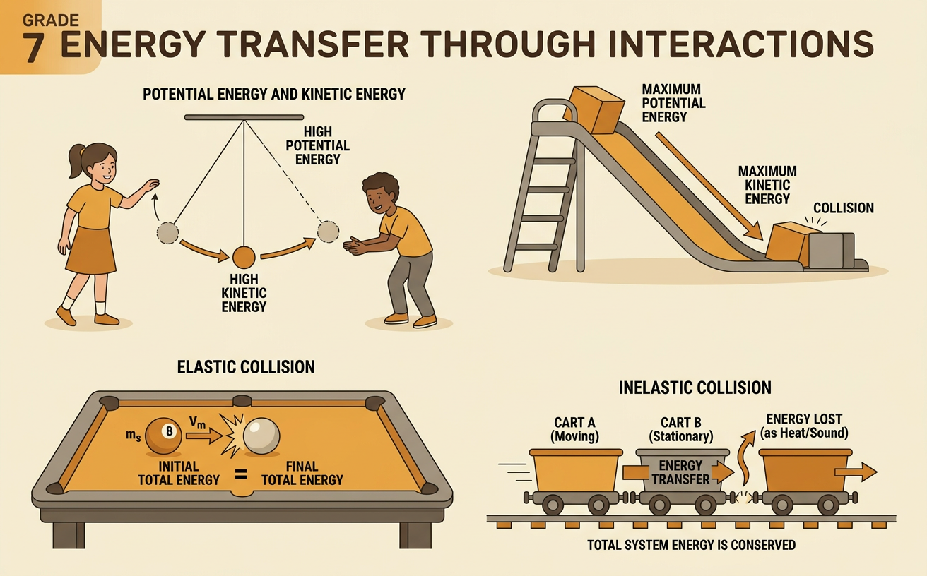 Energy Transfer Through Interactions