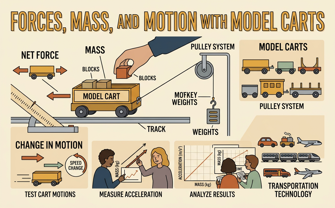 Forces, Mass, and Motion with Model Carts