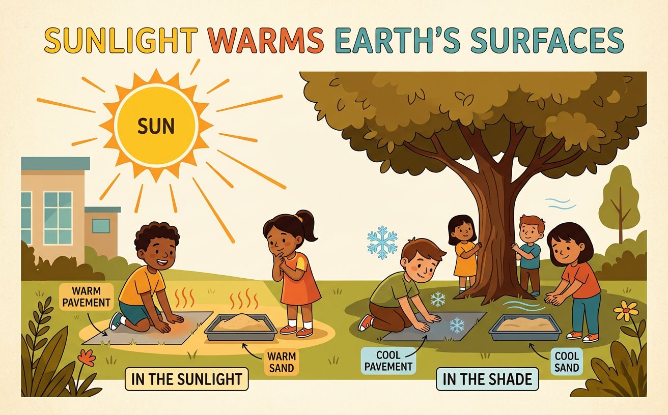 Sunlight Warms Earth’s Surfaces