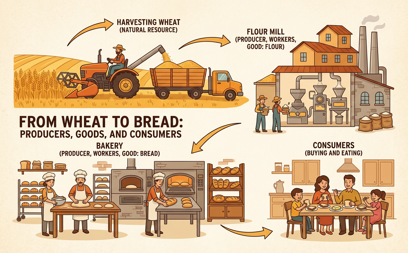 From Wheat to Bread: Producers, Goods, and Consumers