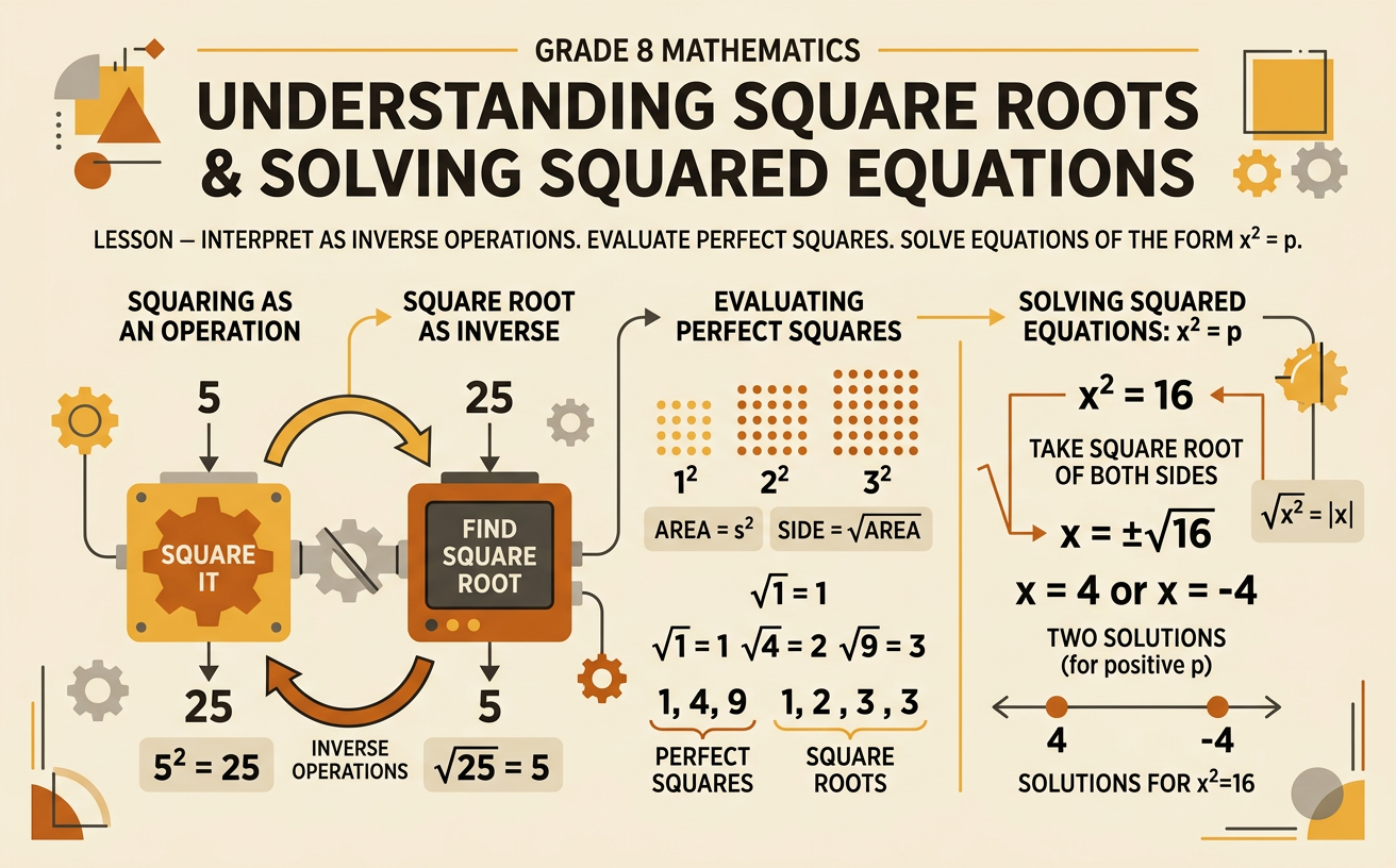 Understanding Square Roots and Solving Squared Equations