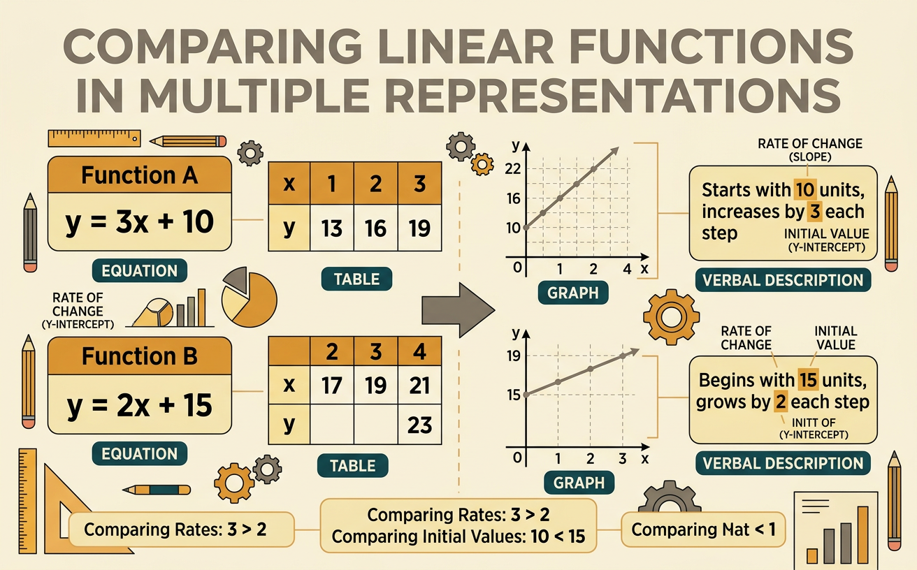 Comparing Linear Functions in Multiple Representations
