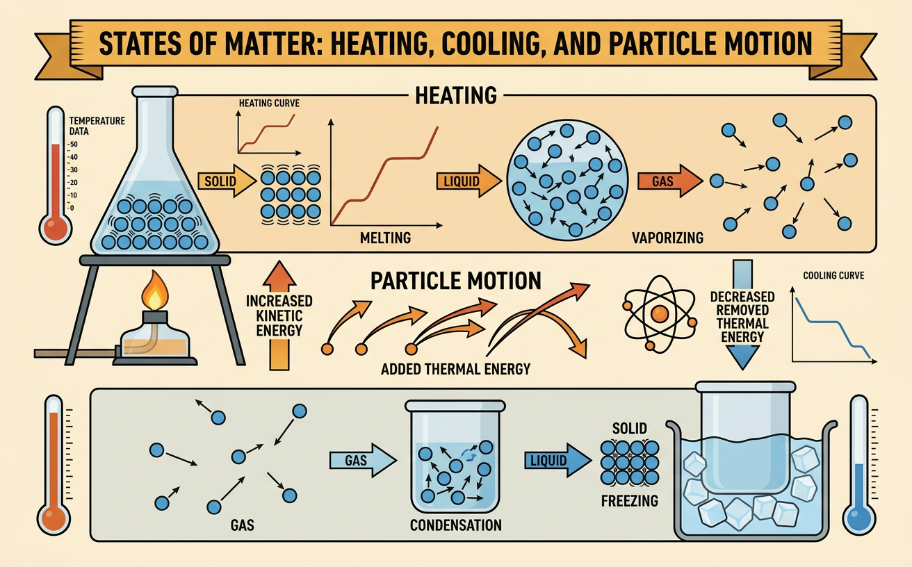 States of Matter: Heating, Cooling, and Particle Motion