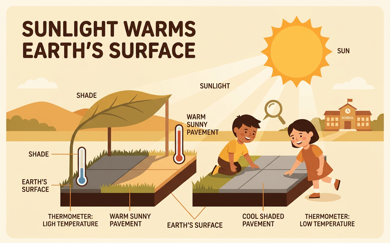 Sunlight Warms Earth's Surface