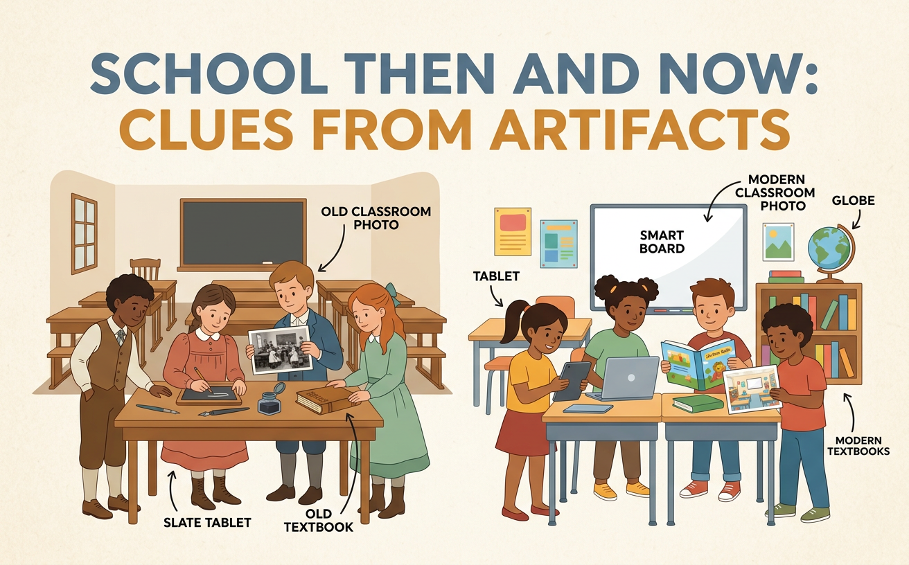 School Then and Now: Clues from Artifacts