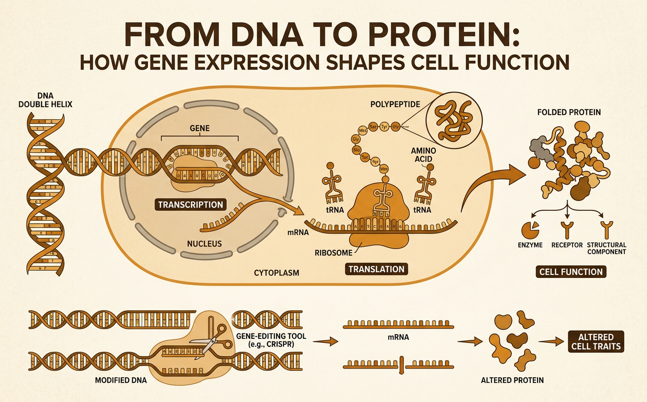 From DNA to Protein: How Gene Expression Shapes Cell Function