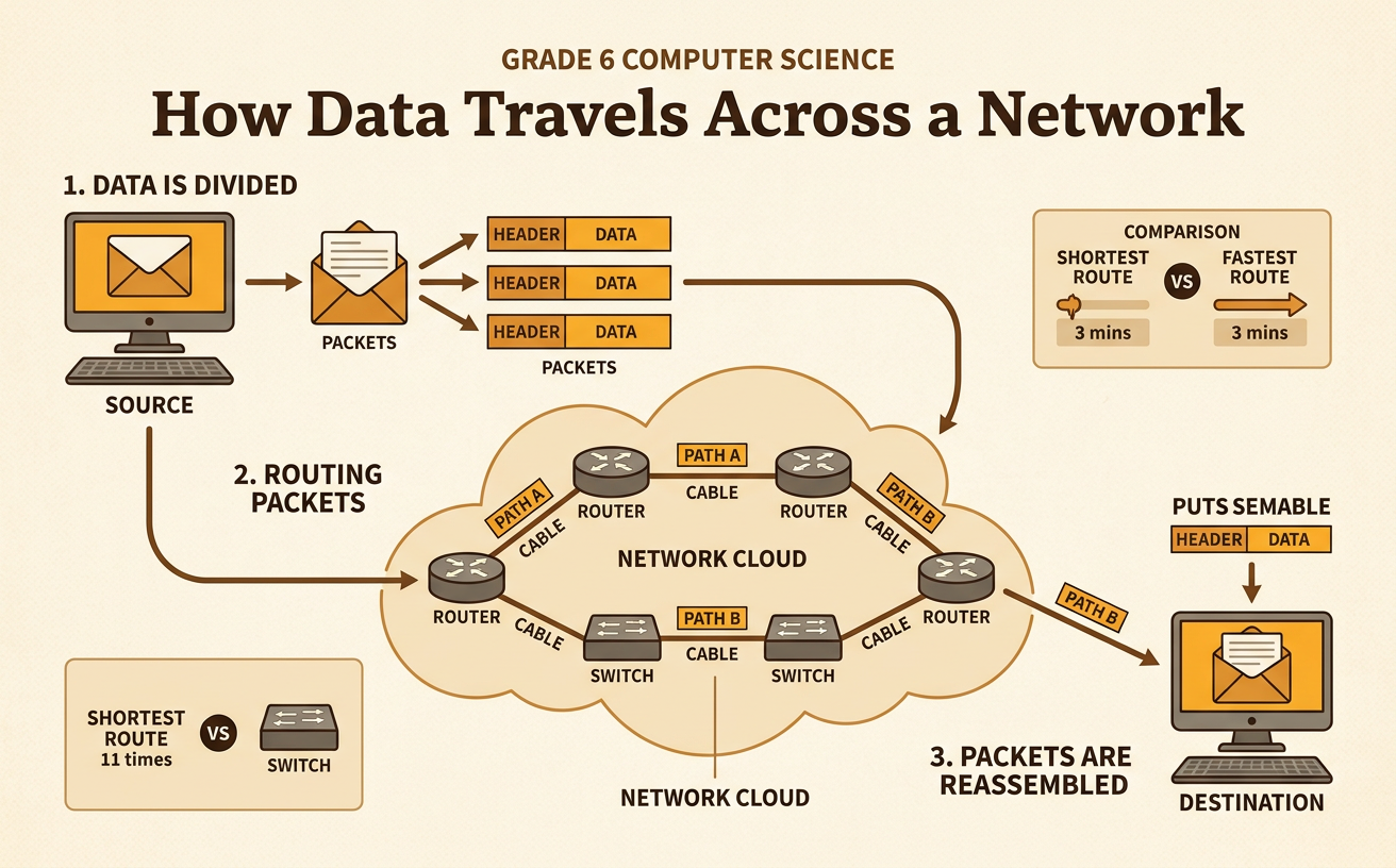 How Data Travels Across a Network