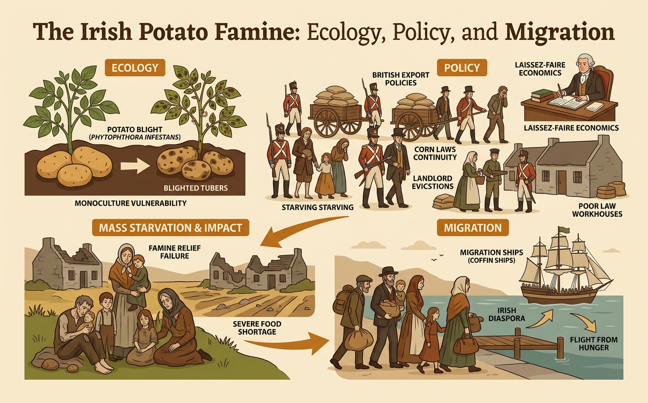 The Irish Potato Famine: Ecology, Policy, and Migration