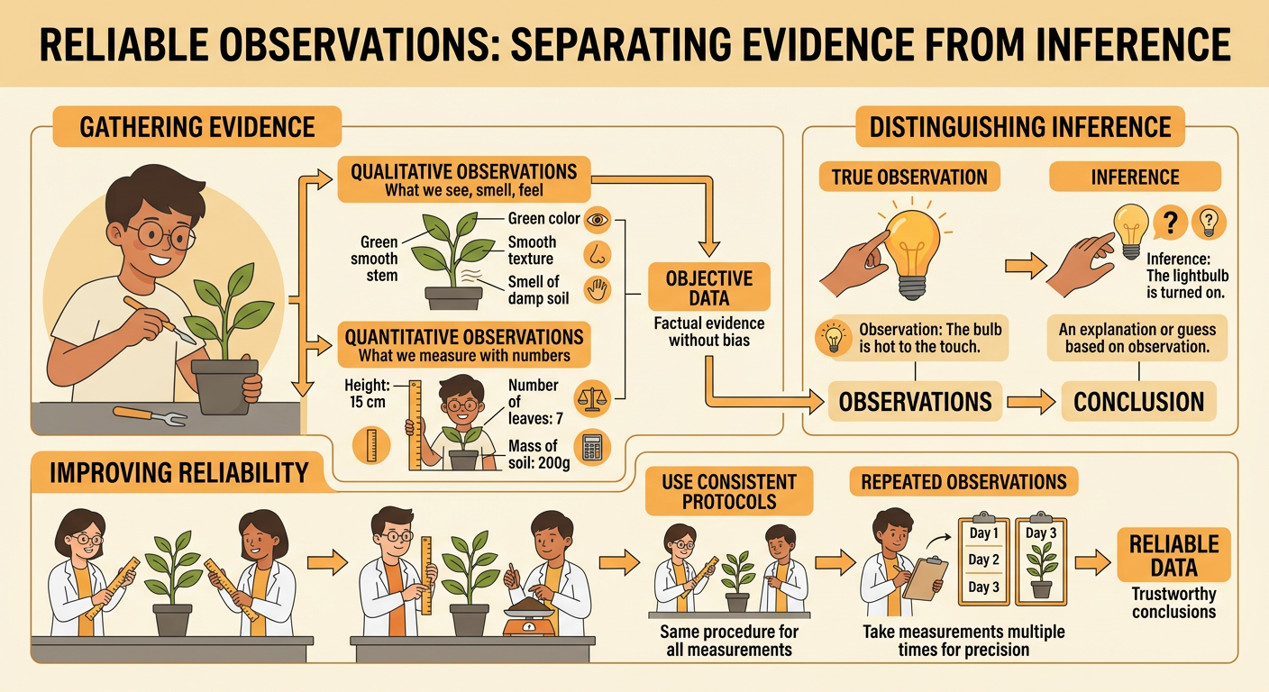 Reliable Observations: Separating Evidence from Inference