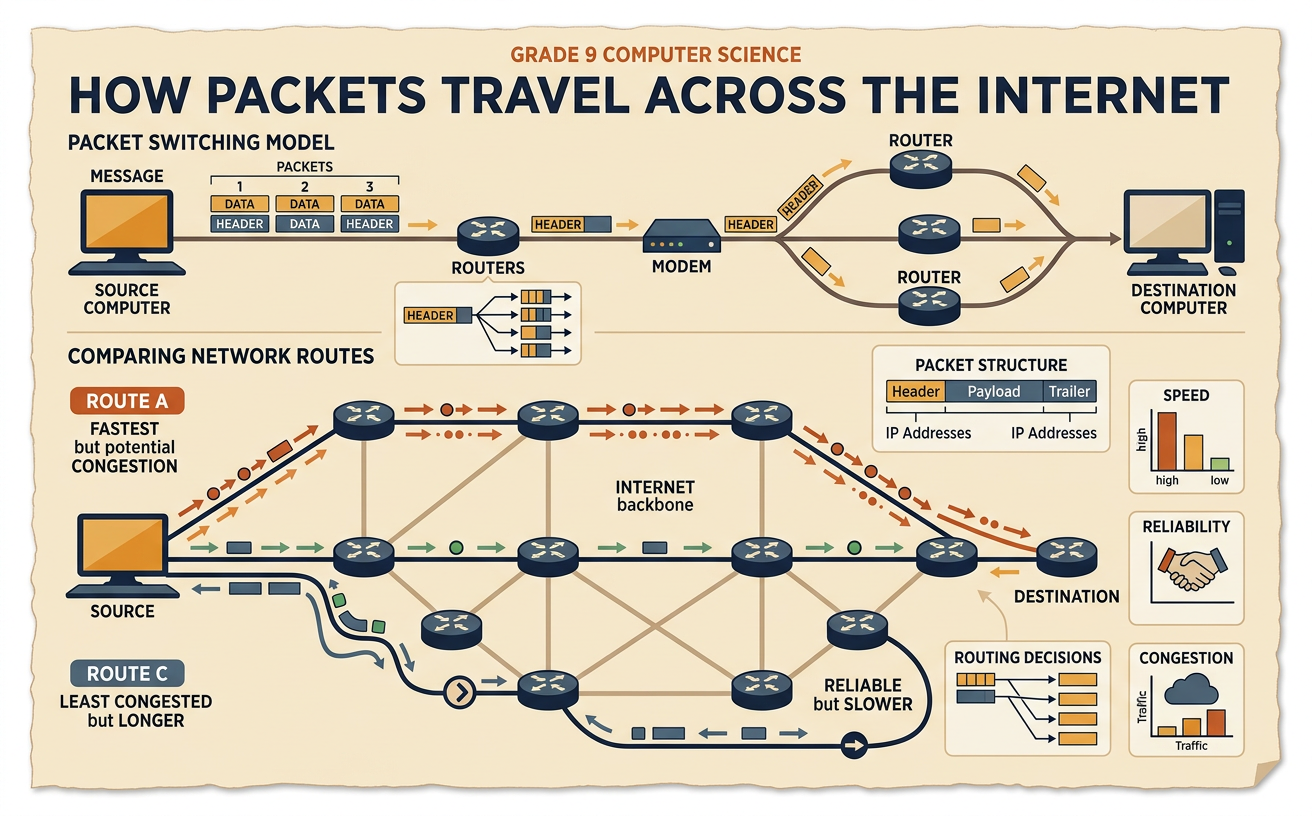 How Packets Travel Across the Internet
