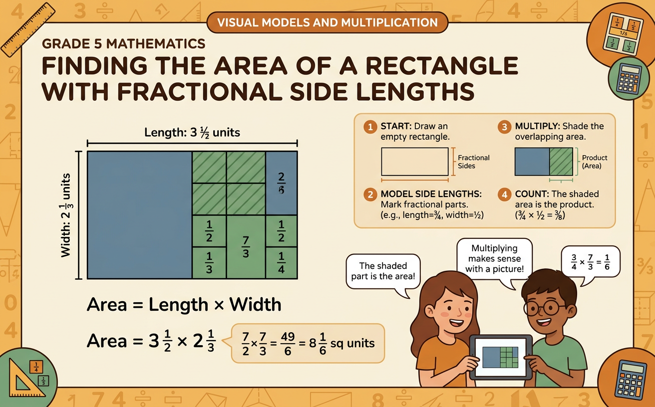 Finding the Area of a Rectangle with Fractional Side Lengths