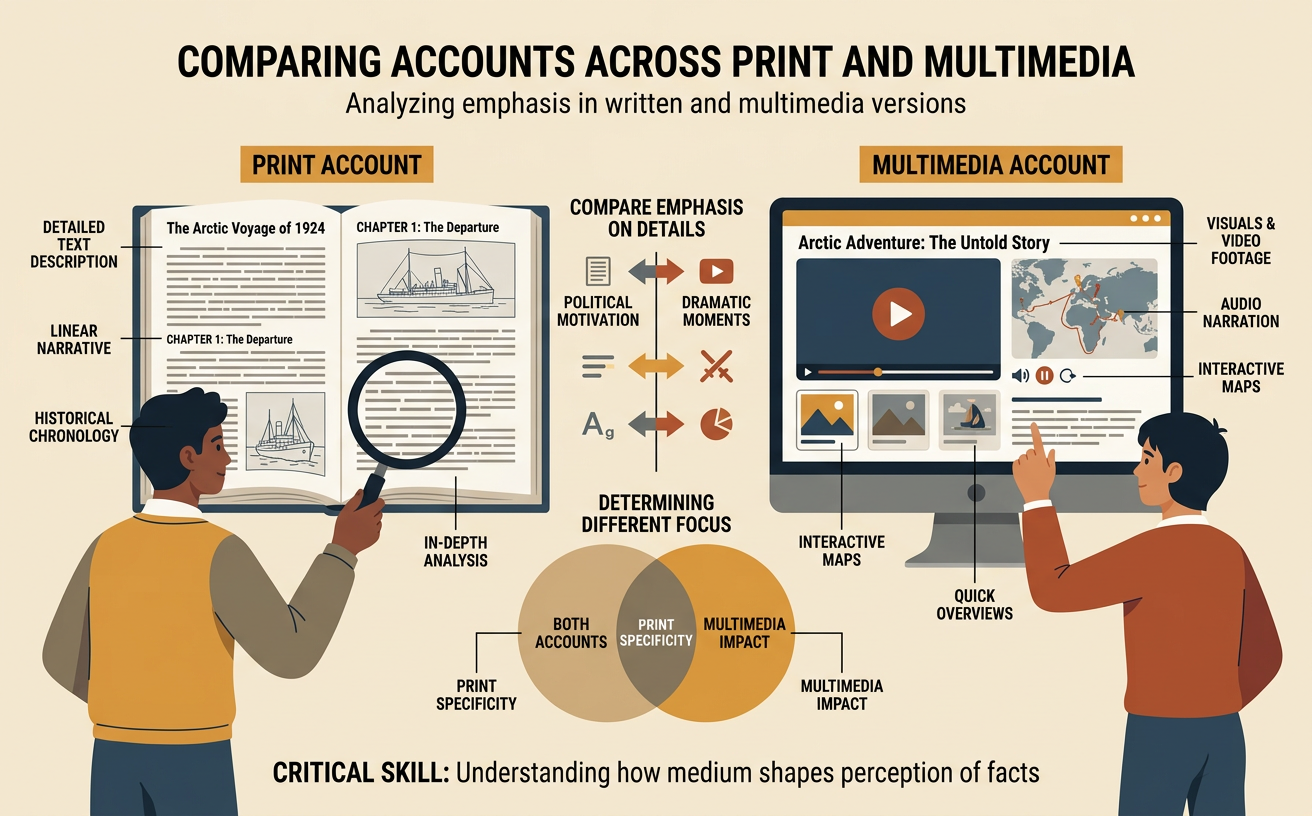 Comparing Accounts Across Print and Multimedia