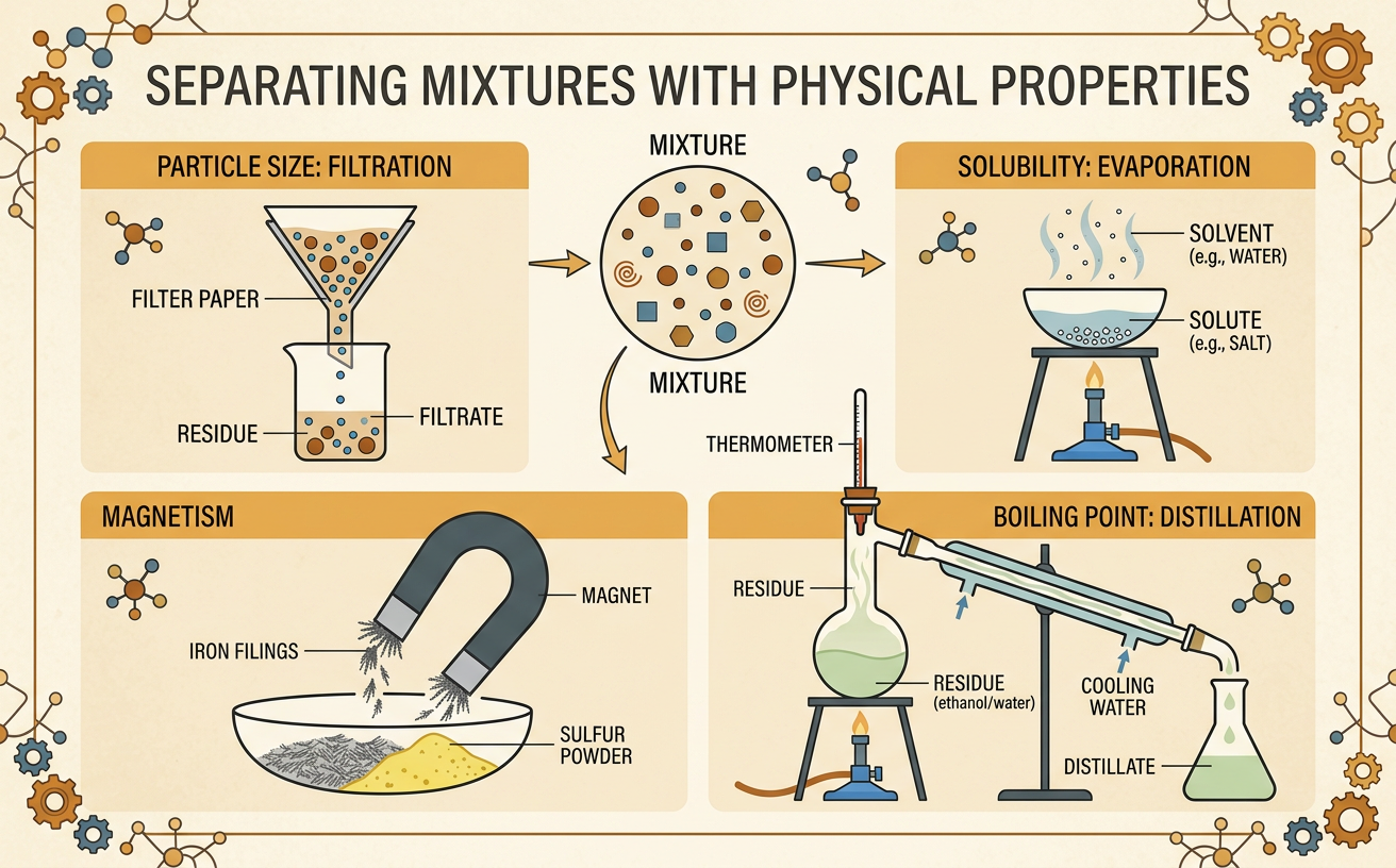 Separating Mixtures with Physical Properties