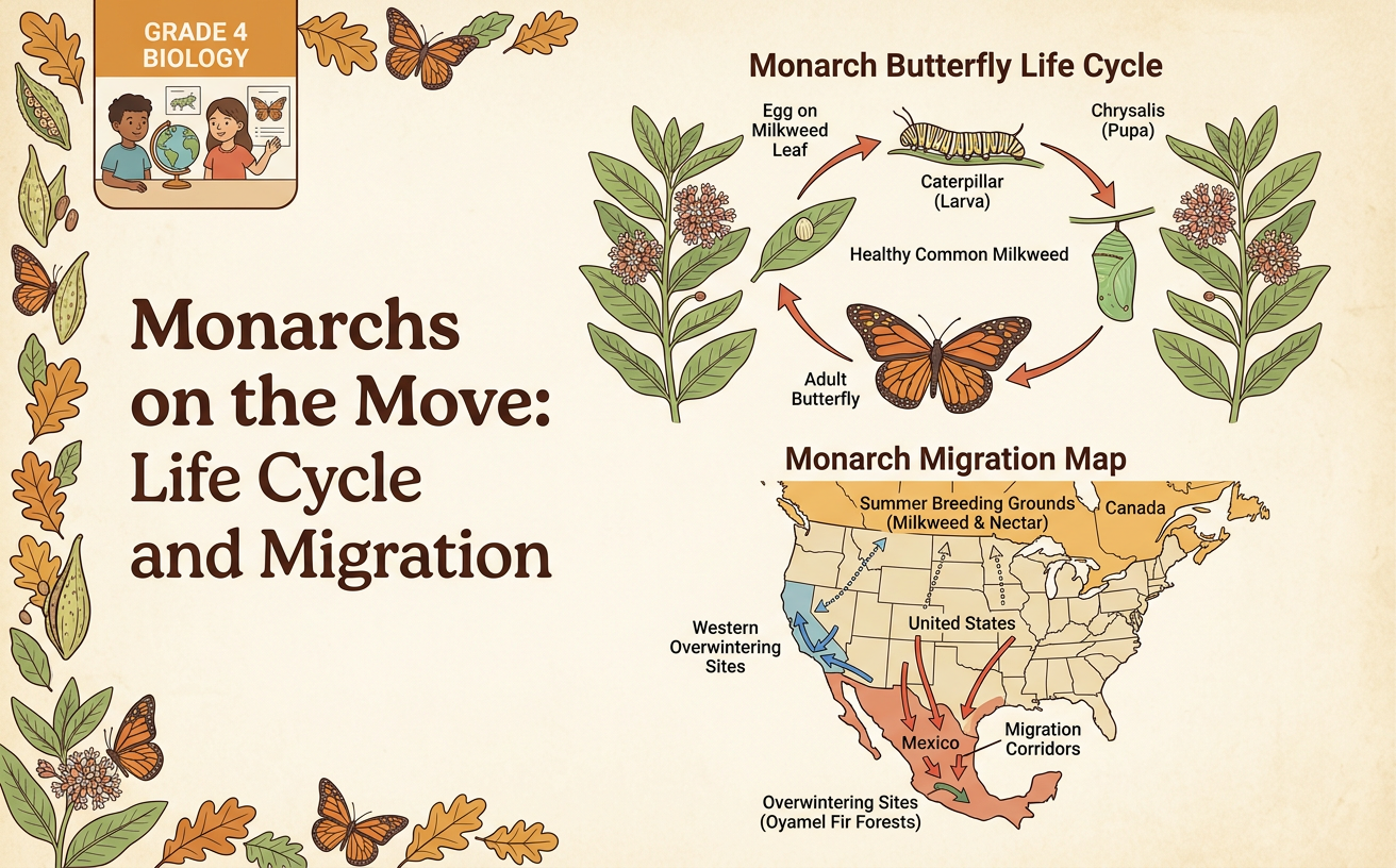 Monarchs on the Move: Life Cycle and Migration