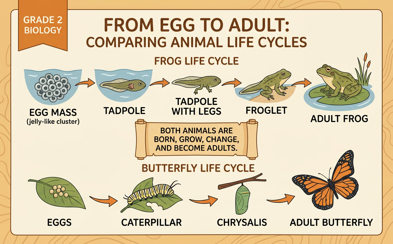 From Egg to Adult: Comparing Animal Life Cycles