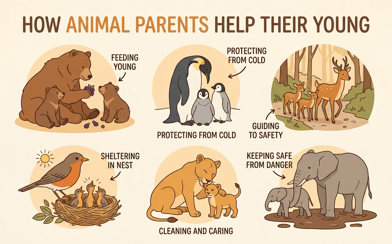 How Animal Parents Help Their Young