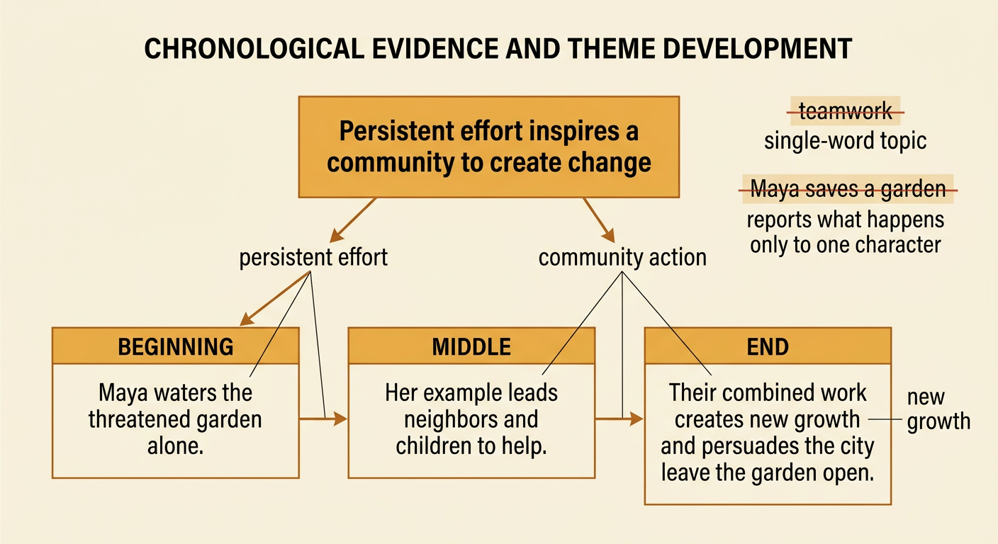 An evidence chain shows one person's effort spreading through a community and producing new garden growth.
