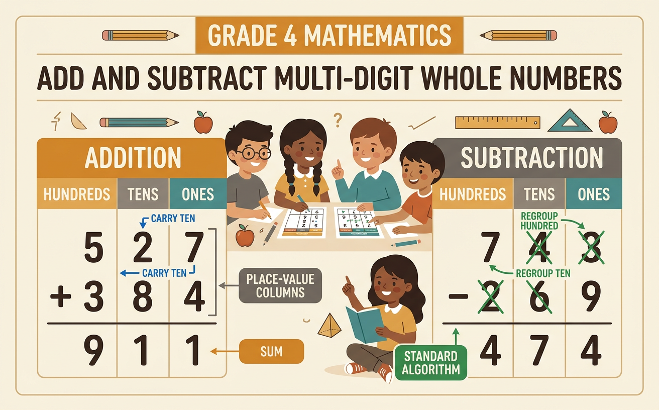 Add and Subtract Multi-Digit Whole Numbers