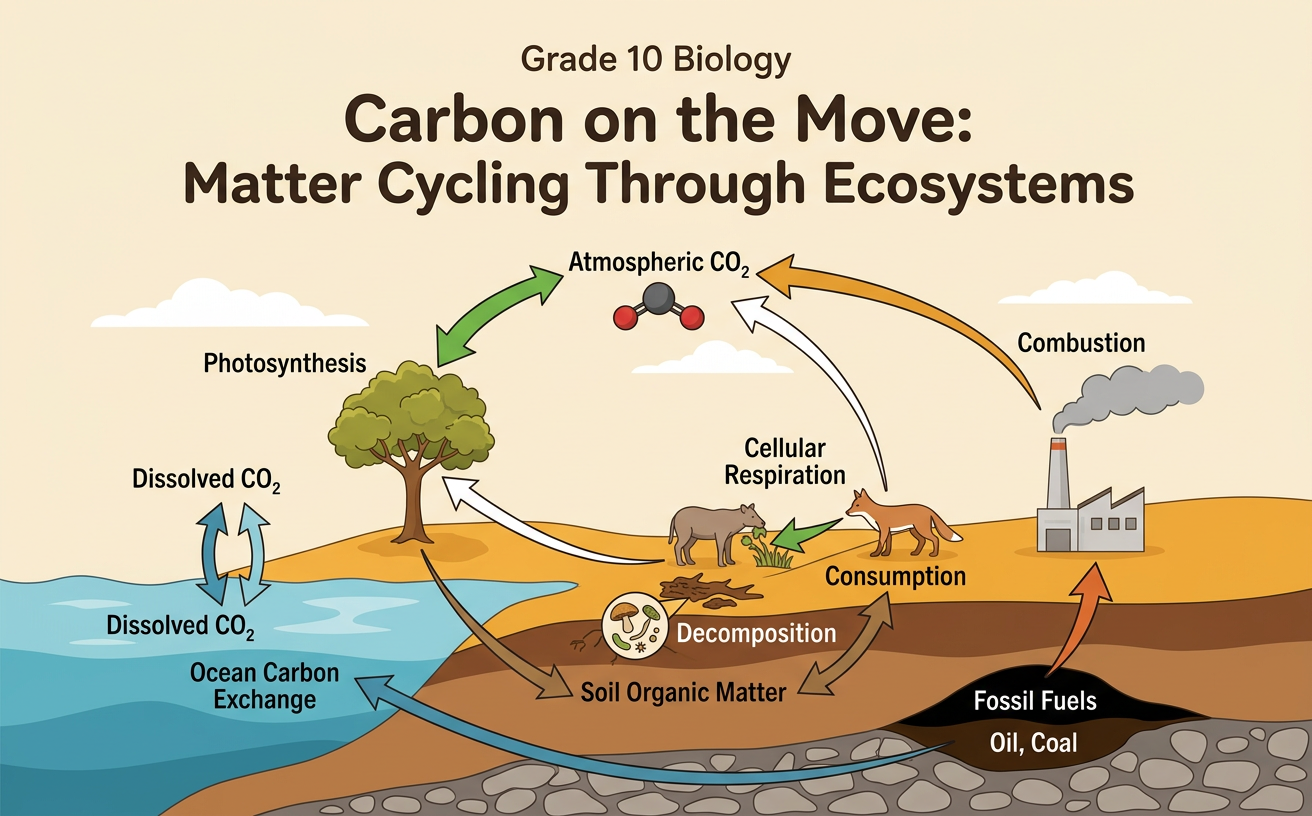 Carbon on the Move: Matter Cycling Through Ecosystems