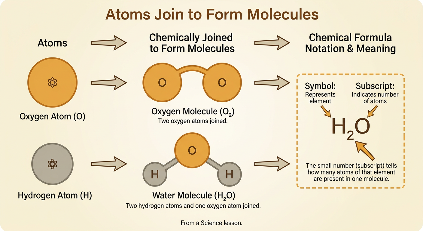 Atoms Join to Form Molecules