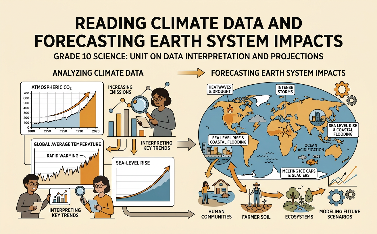 Reading Climate Data and Forecasting Earth System Impacts