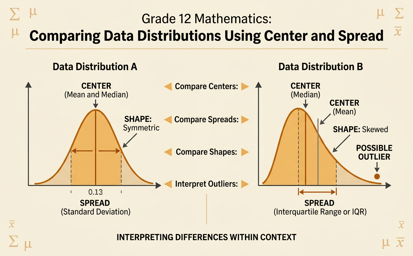 Comparing Data Distributions Using Center and Spread