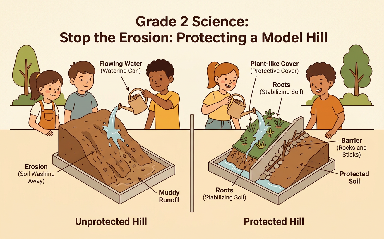 Stop the Erosion: Protecting a Model Hill