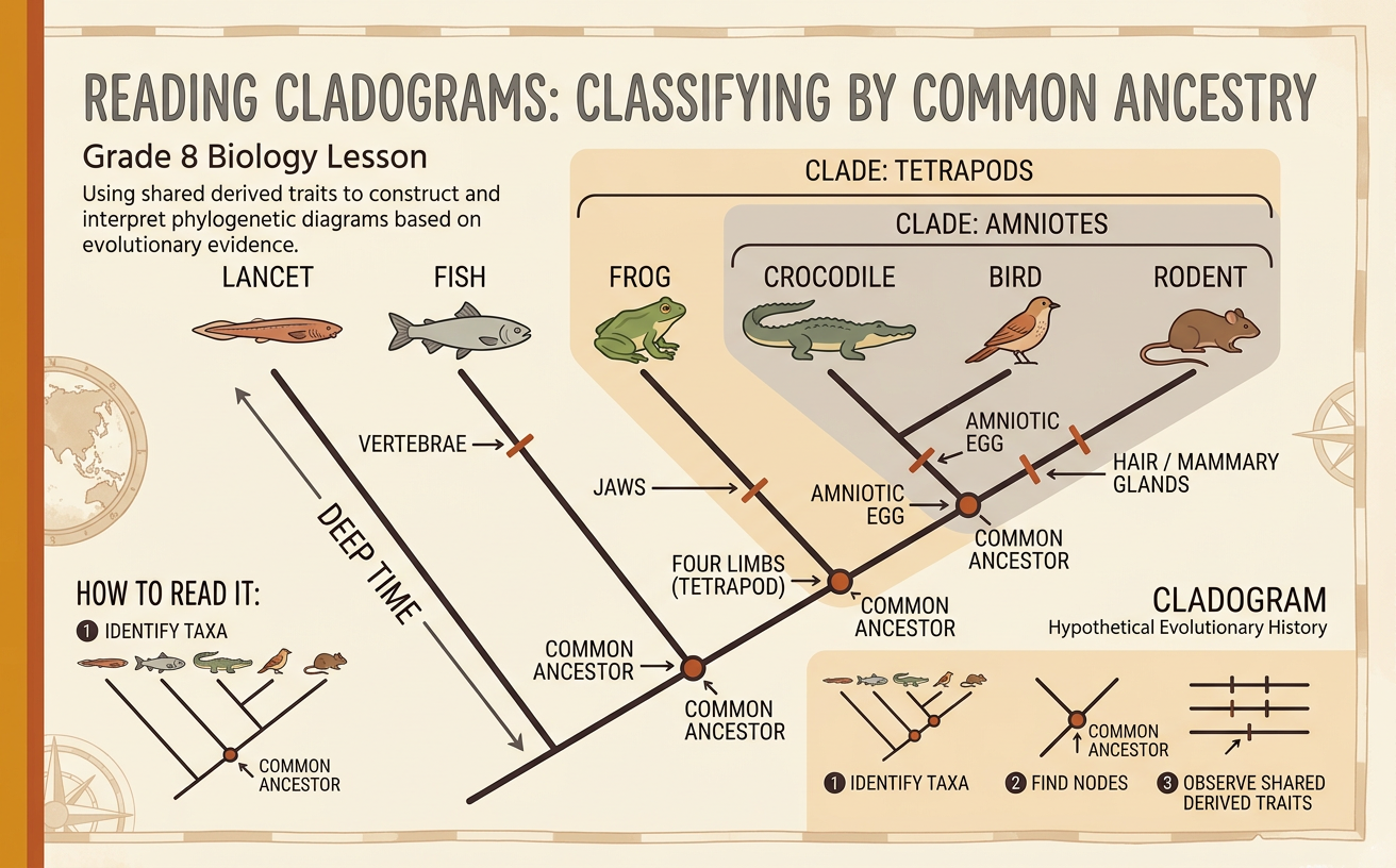 Reading Cladograms: Classifying by Common Ancestry