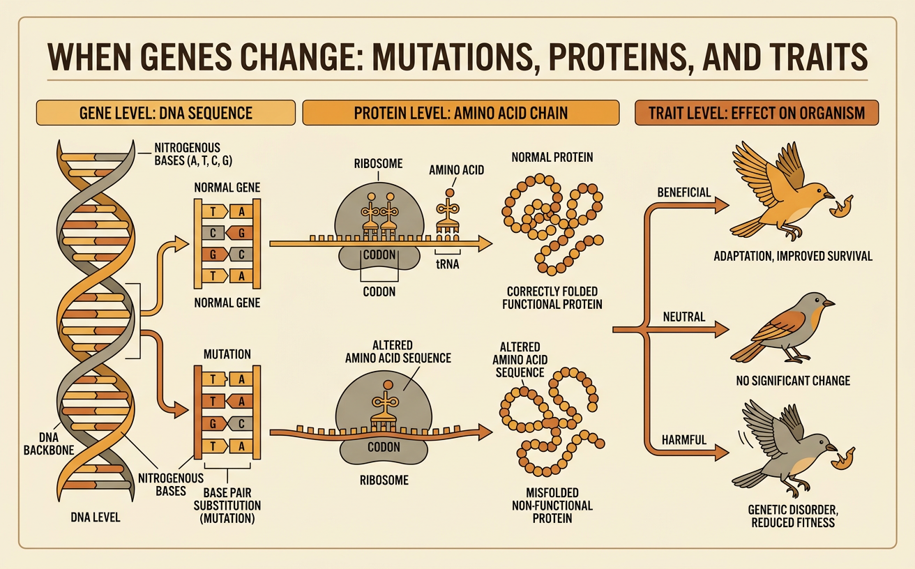 When Genes Change: Mutations, Proteins, and Traits
