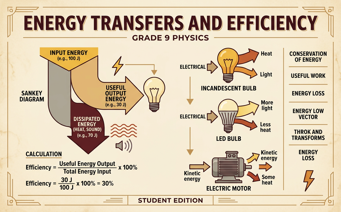 Energy Transfers and Efficiency
