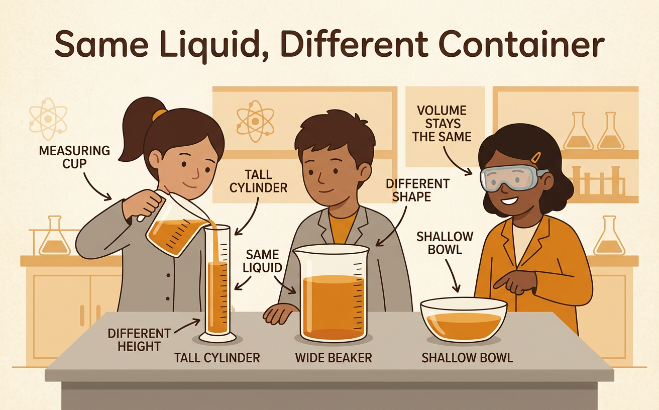 Same Liquid, Different Container
