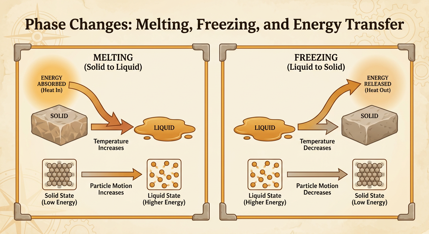 Melting, Freezing, and Energy Transfer