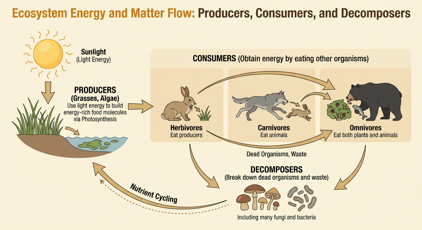 Producers, Consumers, and Decomposers