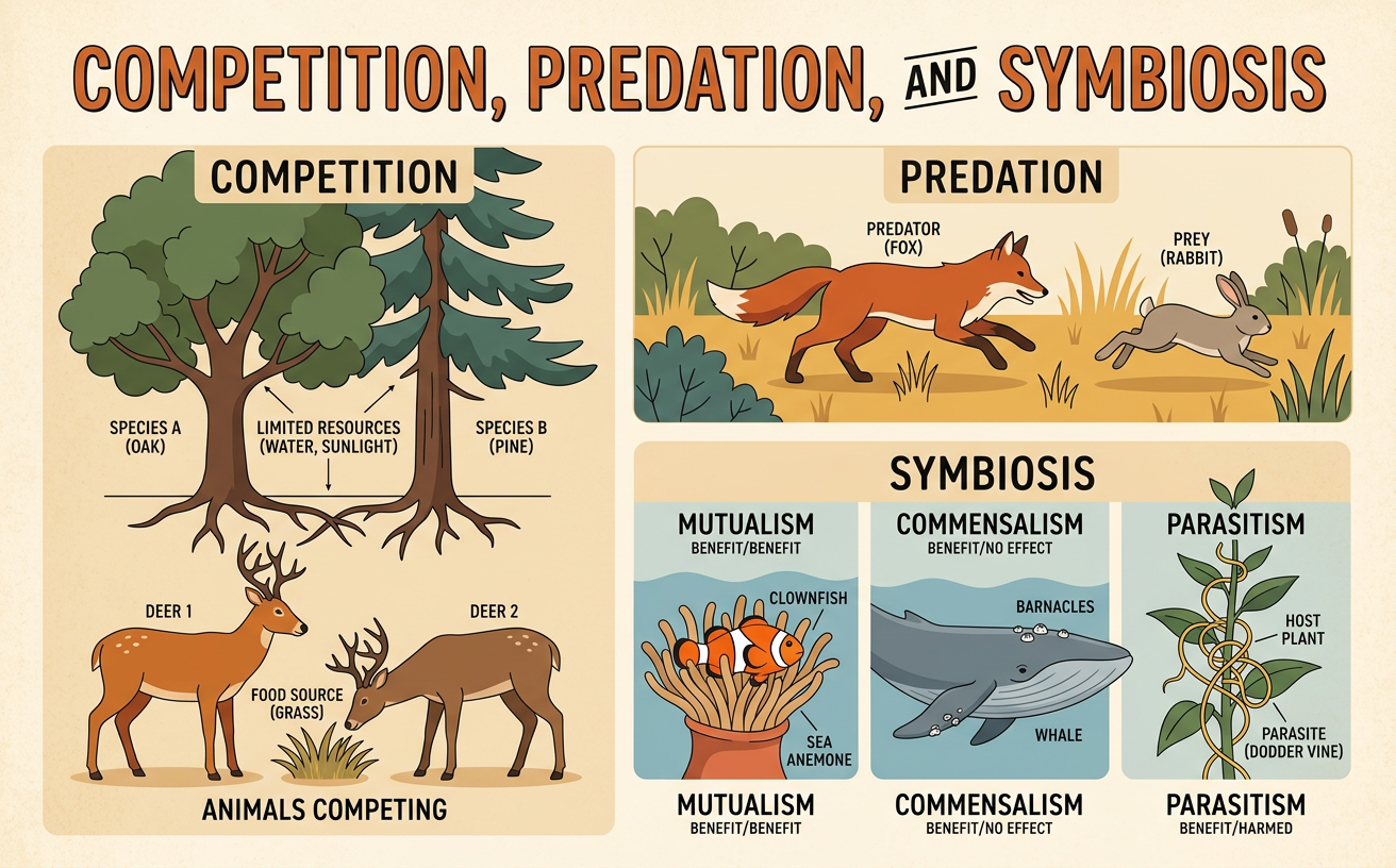 Competition, Predation, and Symbiosis