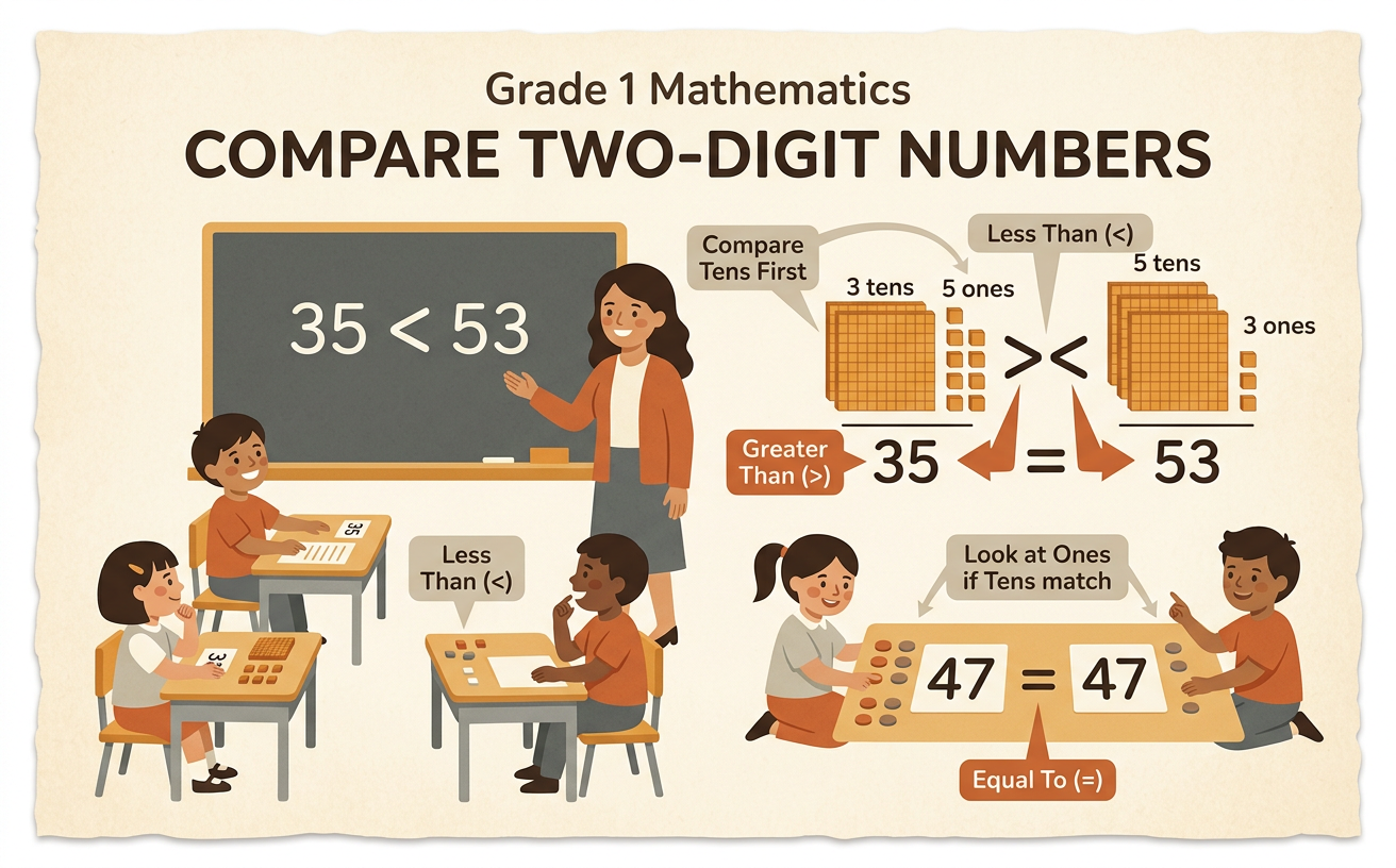 Compare Two-Digit Numbers