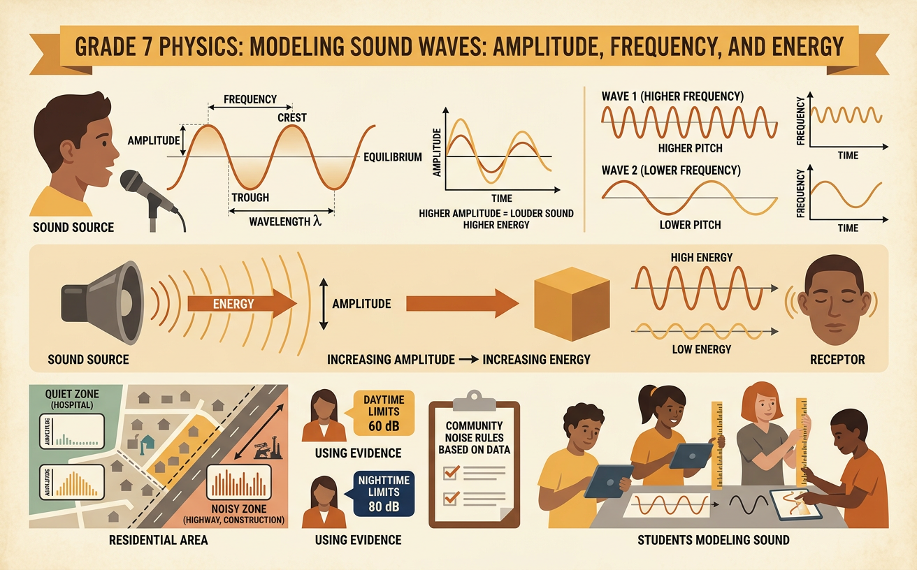 Modeling Sound Waves: Amplitude, Frequency, and Energy