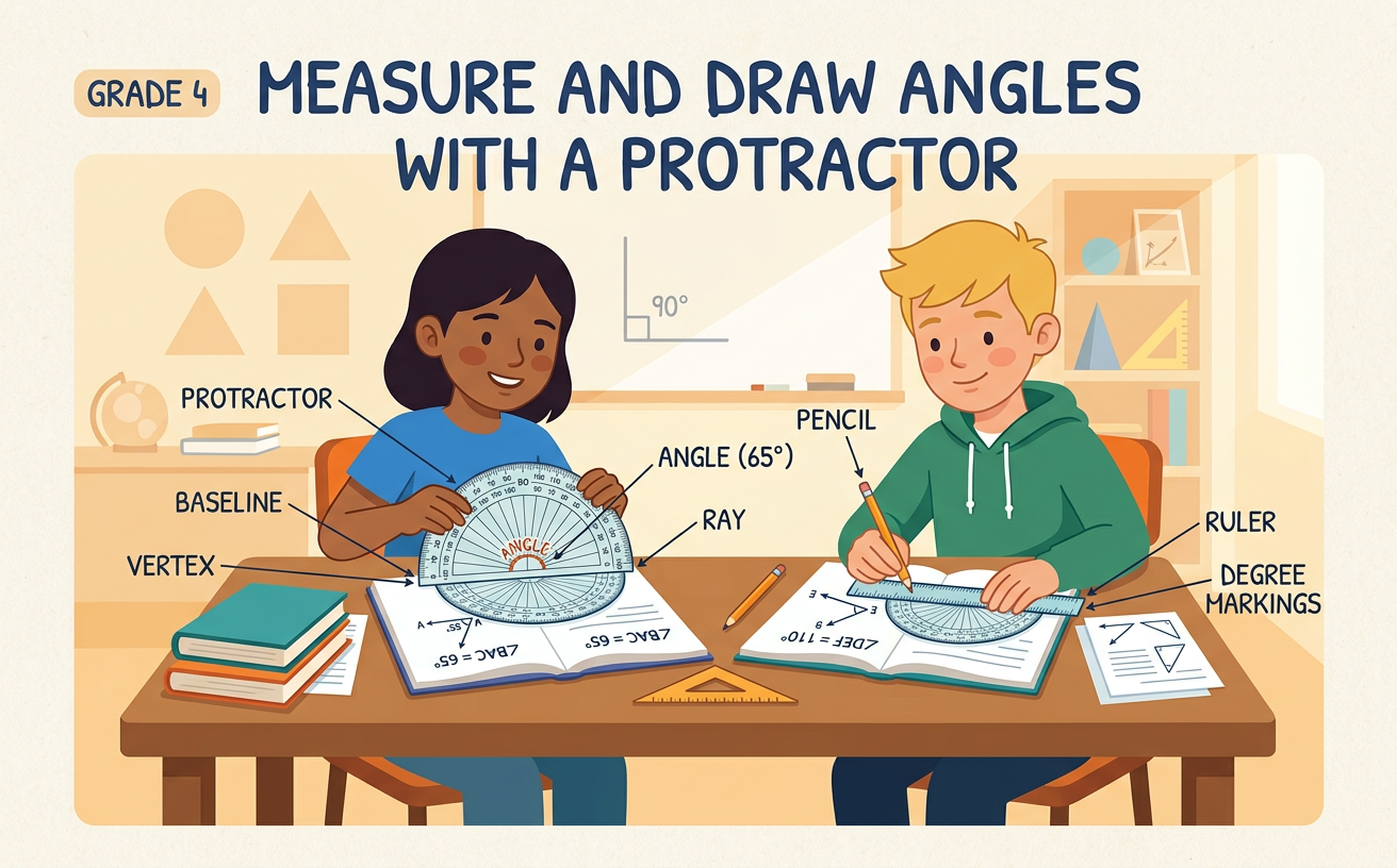 Measure and Draw Angles with a Protractor