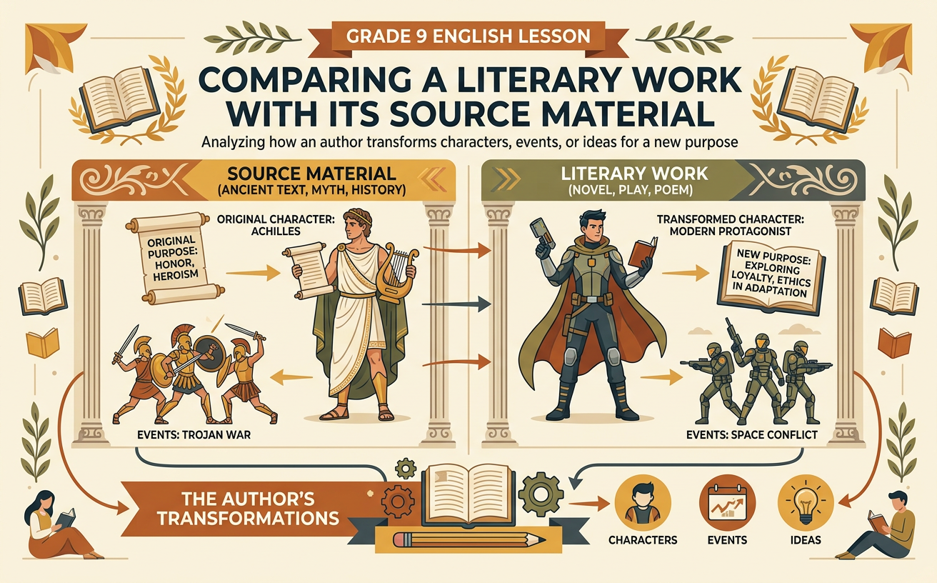 Comparing a Literary Work with Its Source Material