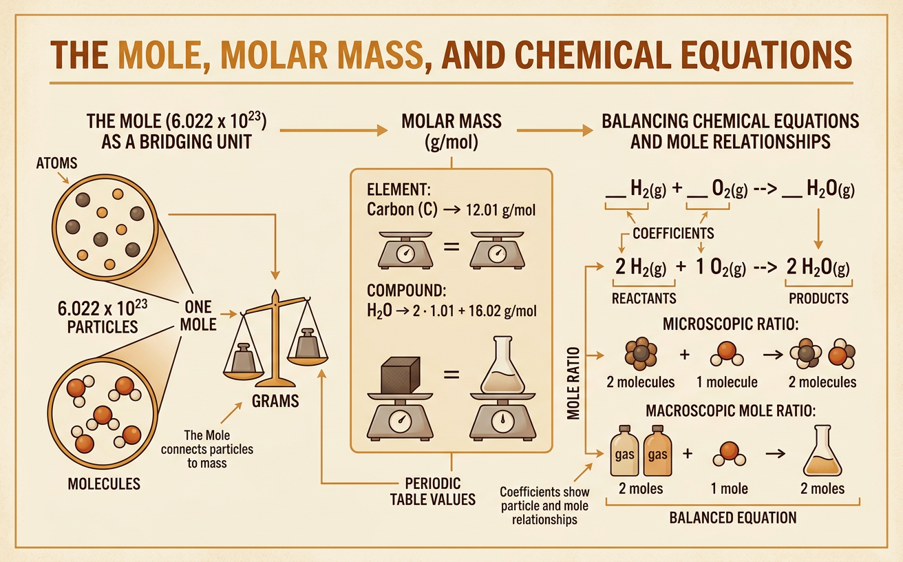 The Mole, Molar Mass, and Chemical Equations