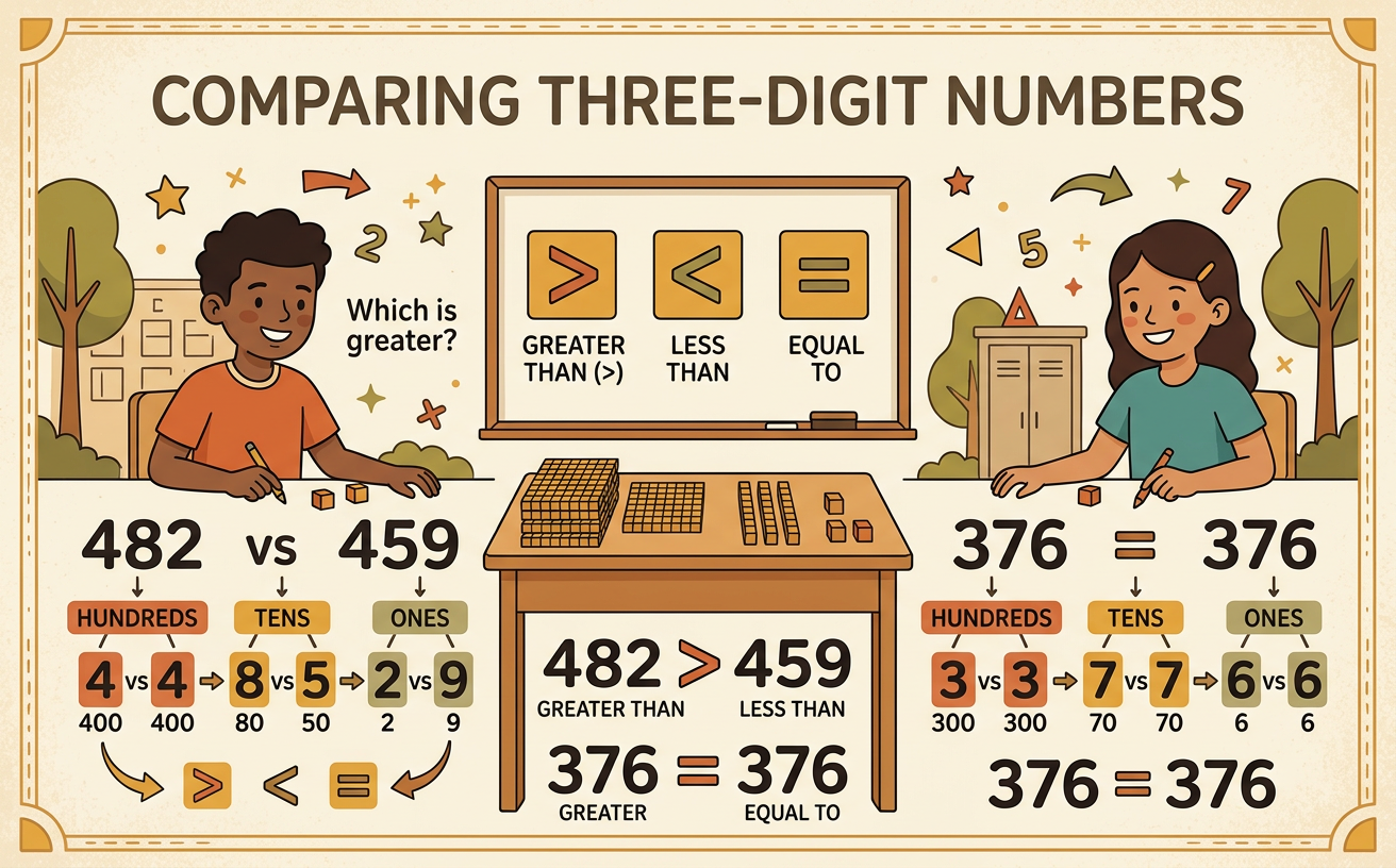 Compare Three-Digit Numbers
