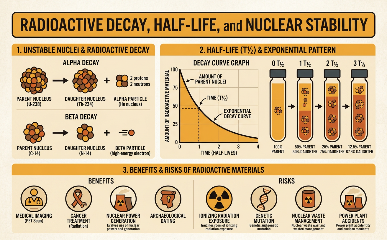 Radioactive Decay, Half-Life, and Nuclear Stability